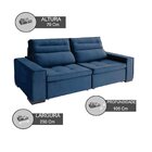 Sofá Retrátil E Reclinável 2 Lugares 230 Cm Charm Azul