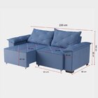 Sofá Retrátil E Reclinável 2 Lugares 230cm Napoles  Azul