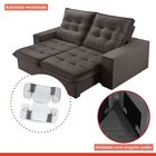 Sofá Retrátil E Reclinável 2 Lugares 230cm Pés Em Madeira Mac