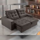 Sofá Retrátil E Reclinável 2 Lugares 230cm Pés Em Madeira Mac