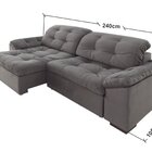 Sofá Retrátil E Reclinável 2 Lugares 240 Cm Pérola Veludo Cin