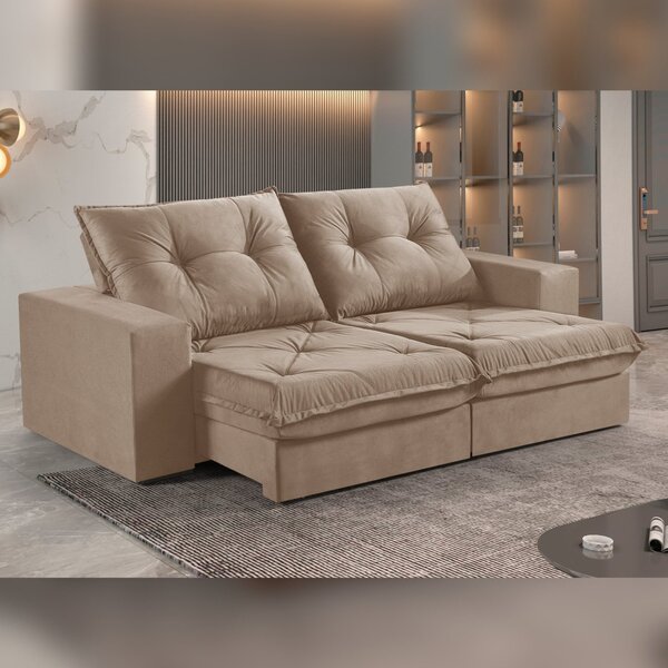 Sofá Retrátil E Reclinável 2 Lugares 250cm M163 Capuccino