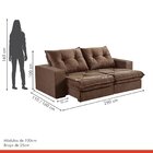 Sofá Retrátil E Reclinável 2 Lugares 250cm M163 Marrom Escuro