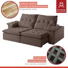 Sofá Retrátil E Reclinável 2 Lugares 250cm M173 Marrom Escuro