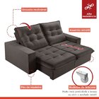 Sofá Retrátil E Reclinável 2 Lugares 250cm Pés Em Madeira Mac