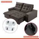 Sofá Retrátil E Reclinável 2 Lugares 250cm Pés Em Madeira Mac