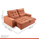 Sofá Retrátil E Reclinável 2 Lugares 250cm Pés Em Madeira Mac