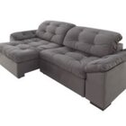 Sofá Retrátil E Reclinável 2 Lugares 260 Cm Pérola Veludo Cin