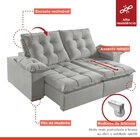 Sofá Retrátil E Reclinável 2 Lugares 290cm M179 Cinza