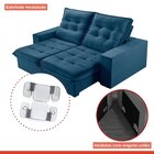 Sofá Retrátil E Reclinável 2 Lugares 290cm Pés Em Madeira Mac