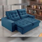 Sofá Retrátil E Reclinável 2 Lugares 290cm Pés Em Madeira Mac