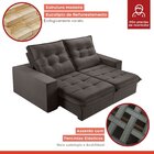 Sofá Retrátil E Reclinável 2 Lugares 290cm Pés Em Madeira Mac