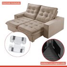 Sofá Retrátil E Reclinável 2 Lugares 290cm Pés Em Madeira Mac