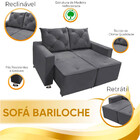 Sofá Retrátil E Reclinável 2 Lugares Bariloche 1.50cm C/ Mola