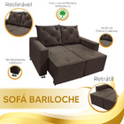 Sófa Retrátil E Reclinável 2 Lugares Bariloche Marrom