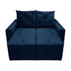 Sófa Retrátil E Reclinável 2 Lugares Bariloche Veludo Azul -