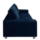 Sófa Retrátil E Reclinável 2 Lugares Bariloche Veludo Azul -