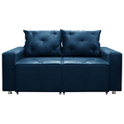 Sófa Retrátil E Reclinável 2 Lugares Bariloche Veludo Azul -