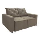 Sófa Retrátil E Reclinável 2 Lugares Bariloche Veludo Creme