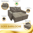 Sófa Retrátil E Reclinável 2 Lugares Bariloche Veludo Creme