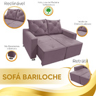Sofá Retrátil E Reclinável 2 Lugares Bariloche Veludo Lilas -
