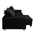 Sófa Retrátil E Reclinável 2 Lugares Bariloche Veludo Preto