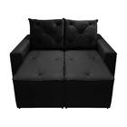 Sófa Retrátil E Reclinável 2 Lugares Bariloche Veludo Preto