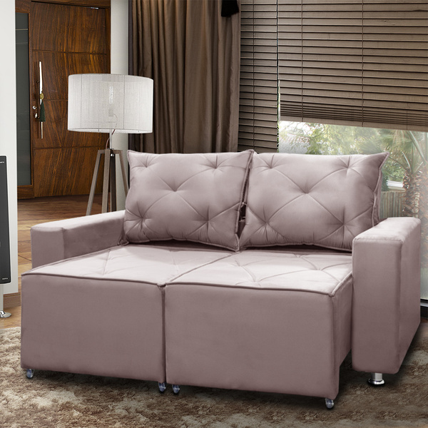 Sófa Retrátil E Reclinável 2 Lugares Bariloche Veludo - Shop