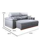 Sofá Retrátil E Reclinável 2 Lugares Dalia Suede Cinza