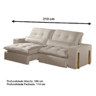 Sofá Retrátil E Reclinável 2 Lugares Fitipaldi 2,10m Com Mola