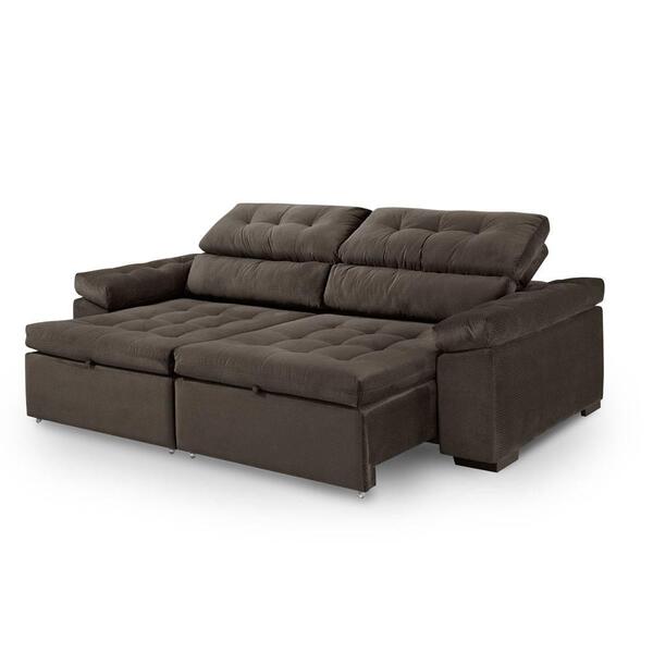 Sofa Retratil E Reclinavel 2 Lugares Liverpool Marrom Escuro