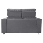 Sófa Retrátil E Reclinável 2 Lugares Londres 1.60 Suede Cinza