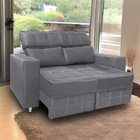 Sófa Retrátil E Reclinável 2 Lugares Londres 1.60 Suede Cinza