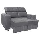 Sófa Retrátil E Reclinável 2 Lugares Londres 1.60 Suede Cinza