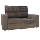 Sofá Retrátil E Reclinável 2 Lugares Londres 1.60 Suede Marro