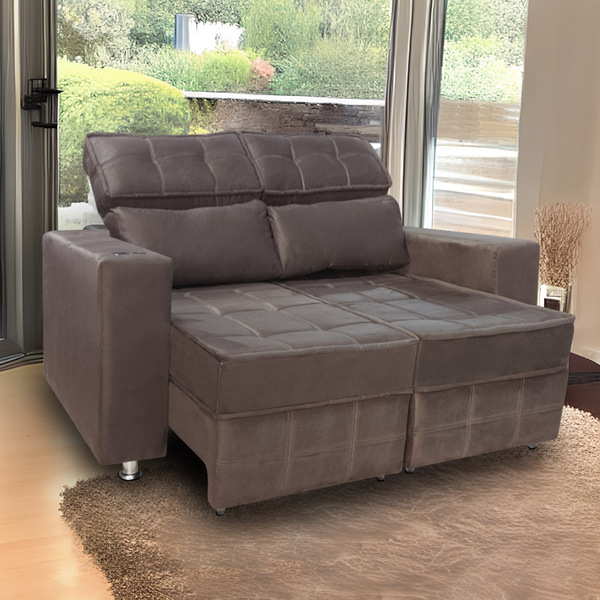 Sófa Retrátil E Reclinável 2 Lugares Londres 1.60 Suede - Sho