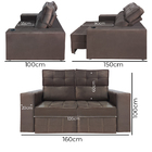 Sófa Retrátil E Reclinável 2 Lugares Londres 1.60 Suede - Sho