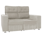 Sófa Retrátil E Reclinável 2 Lugares Londres 1.60 Veludo Bege
