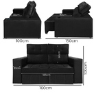 Sófa Retrátil E Reclinável 2 Lugares Londres 1.60 Veludo - Sh