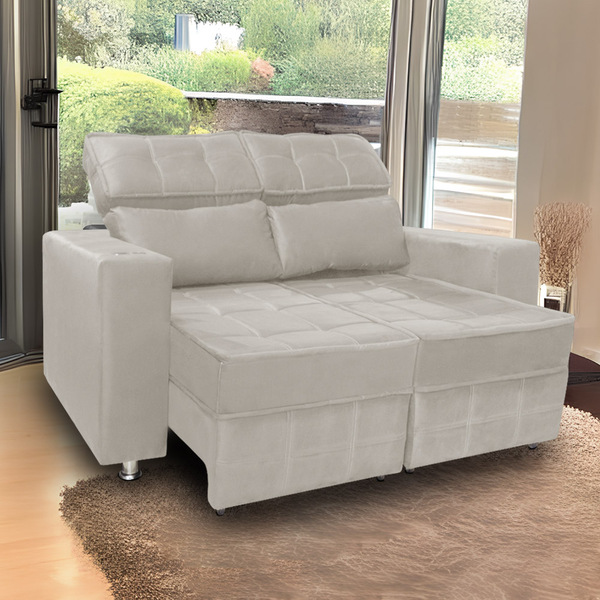 Sófa Retrátil E Reclinável 2 Lugares Londres 1.60 Veludo - Sh