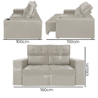 Sófa Retrátil E Reclinável 2 Lugares Londres 1.60 Veludo - Sh