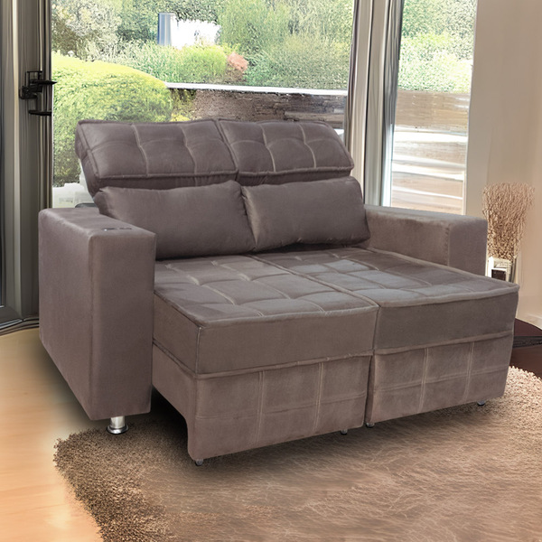 Sófa Retrátil E Reclinável 2 Lugares Londres 1.60 Veludo - Sh