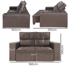 Sófa Retrátil E Reclinável 2 Lugares Londres 1.60 Veludo - Vs