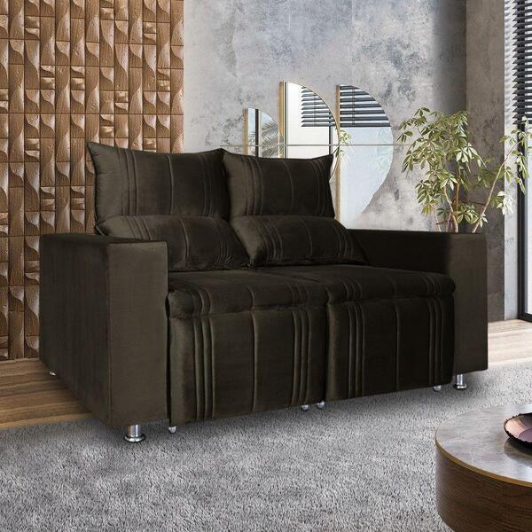 Sófa Retrátil E Reclinável 2 Lugares Madri Marrom Castor