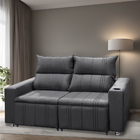 Sófa Retrátil E Reclinável 2 Lugares Madri Suede Cinza - Shop