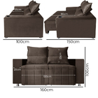 Sófa Retrátil E Reclinável 2 Lugares Madri Suede Marrom Café