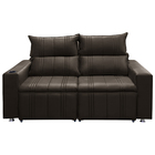 Sófa Retrátil E Reclinável 2 Lugares Madri Suede Marrom Casto