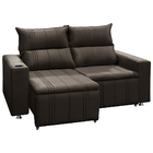 Sófa Retrátil E Reclinável 2 Lugares Madri Suede Marrom Casto