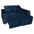 Sófa Retrátil E Reclinável 2 Lugares Madri Veludo Azul