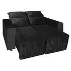 Sófa Retrátil E Reclinável 2 Lugares Madri Veludo Preto